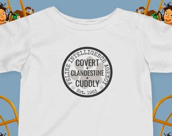 Covert, Clandestine, Cuddly Intelligence Infant Tee - Cute Baby Shirt, Funny Toddler Shirt, Infant Clothing, Baby Shower Gift, Cat Spy Gift
