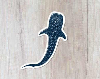 Whale Shark Durable & Glossy Water Bottle Sticker, Waterproof, for Tumblers, Laptops, Notebooks and More