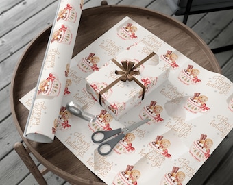 Gingerbread Christmas Wrapping Paper, Holiday Gift Wrap