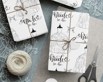Elegantes Hochzeitsgeschenkpapier | Zukünftige Braut-Muster