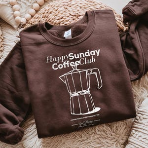Sunday Coffee Club, Moka Pot Shirt, Barista Gift, Coffee Lover Tee, Espresso Top, Caffeine Queen, Good Morning Shirt, Cafe Apparel