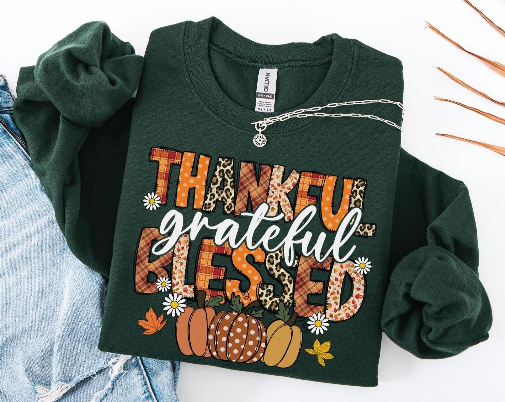 Pull à Message 'Happy Thanksgiving' - Sweatshirt Cadeau Pour Les Fêtes De Fin D'Année (Automne/Hiver) - Homme, Femme, Enfant