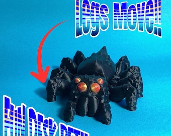 3D Printed Articulated Jumping Spider – Poseable Desk Pet Toy