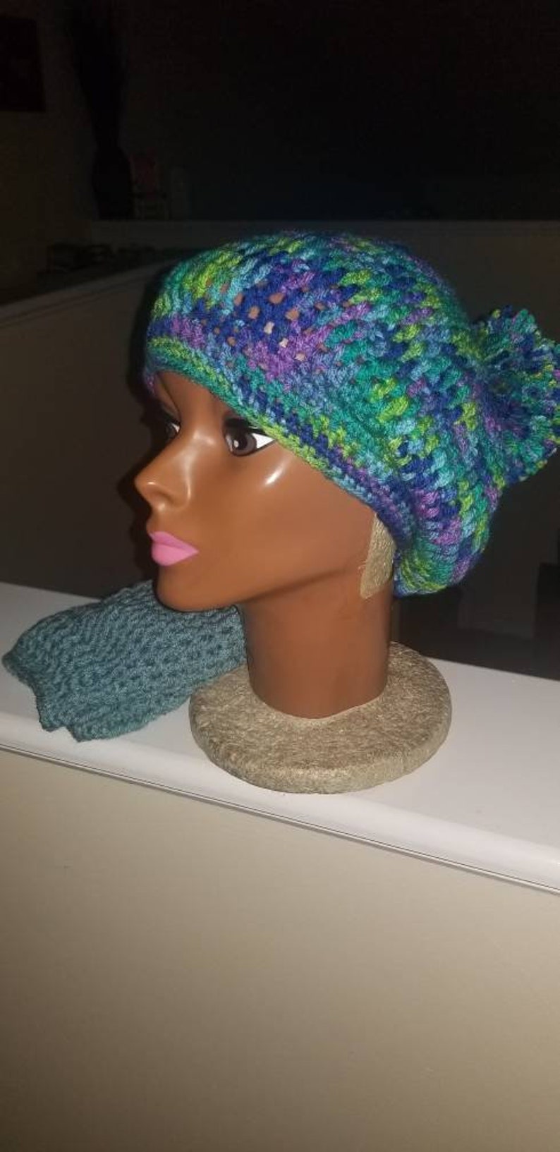 Hand Crochet Beanie Hats Assorted Handmade Crochet Slouch Hats Fashionable Crochet Hats Loops and Threads Yarns