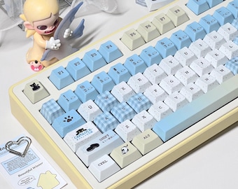 Black Cat PBT Keycaps Cherry Profile Dye Sublimation Mechanical Keyboard Set
