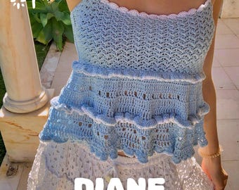 Diane Top Crochet Pattern PDF - Beginner Friendly Babydoll Top