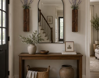 Solid Wood Minimalist Wall Mounted Farmhouse Flower Sconce