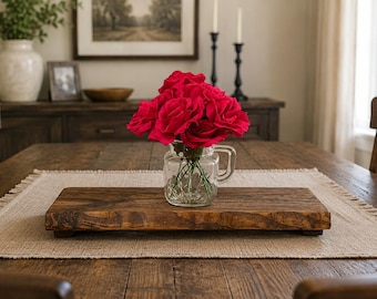 Solid Wood Centerpiece Table Riser Distressed Rustic Wedding Decor, Farmhouse Wooden Table Runner Stand