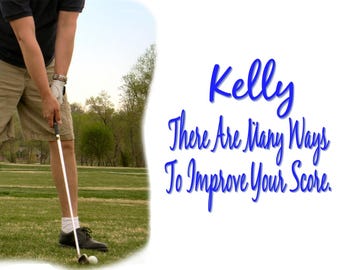 Tarjeta de cumpleaños de golf hecha a medida - Saludo humorístico con nombre personalizado