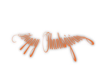 Digital Thanksgiving Card | Artistic Font Design | Blank Interior-Thanksgiving Card