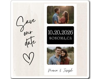 Personalized Save the Date Magnets, Wedding Announcement, Engagement Gift, Custom Photo Decor, Wedding RSVP Reminder