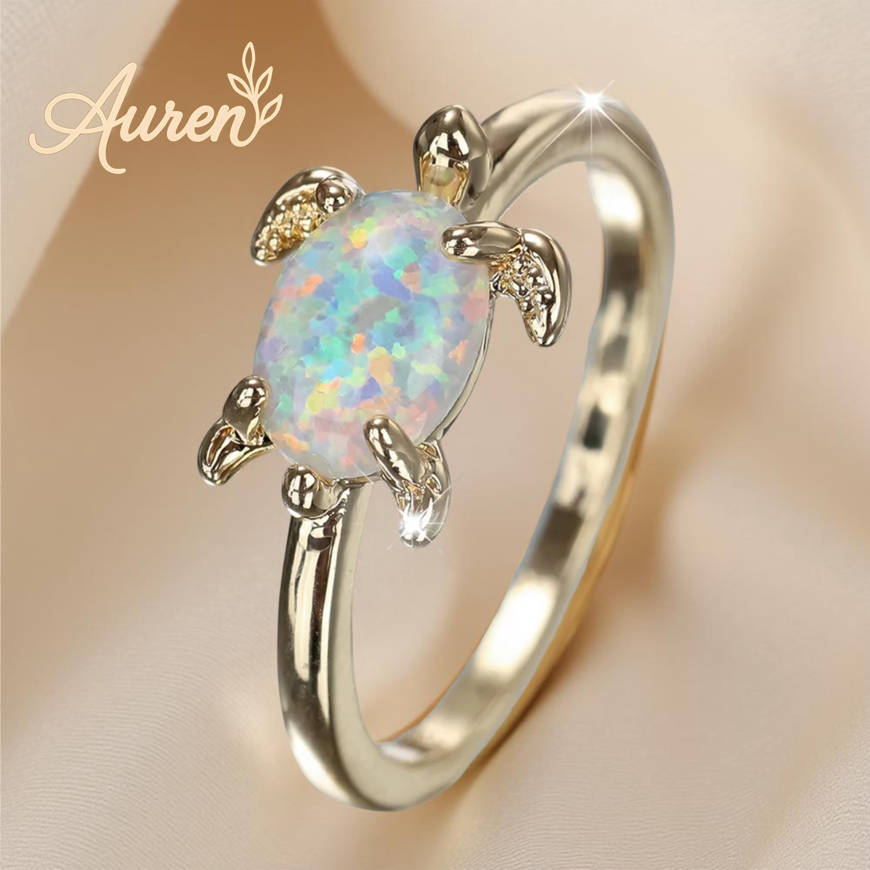 Opal Turtle Ring