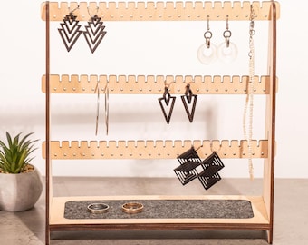 Tabletop Earring Display, Earring Stand, Jewelry display stands wooden, Earring holder organizer,Jewelry stand hanger, Jewelry storage stand