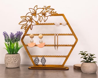 Jewelry stand hanger, Tabletop Earring Display, Earring Stand, Jewelry display stands wooden, Earring holder organizer,Jewelry storage stand