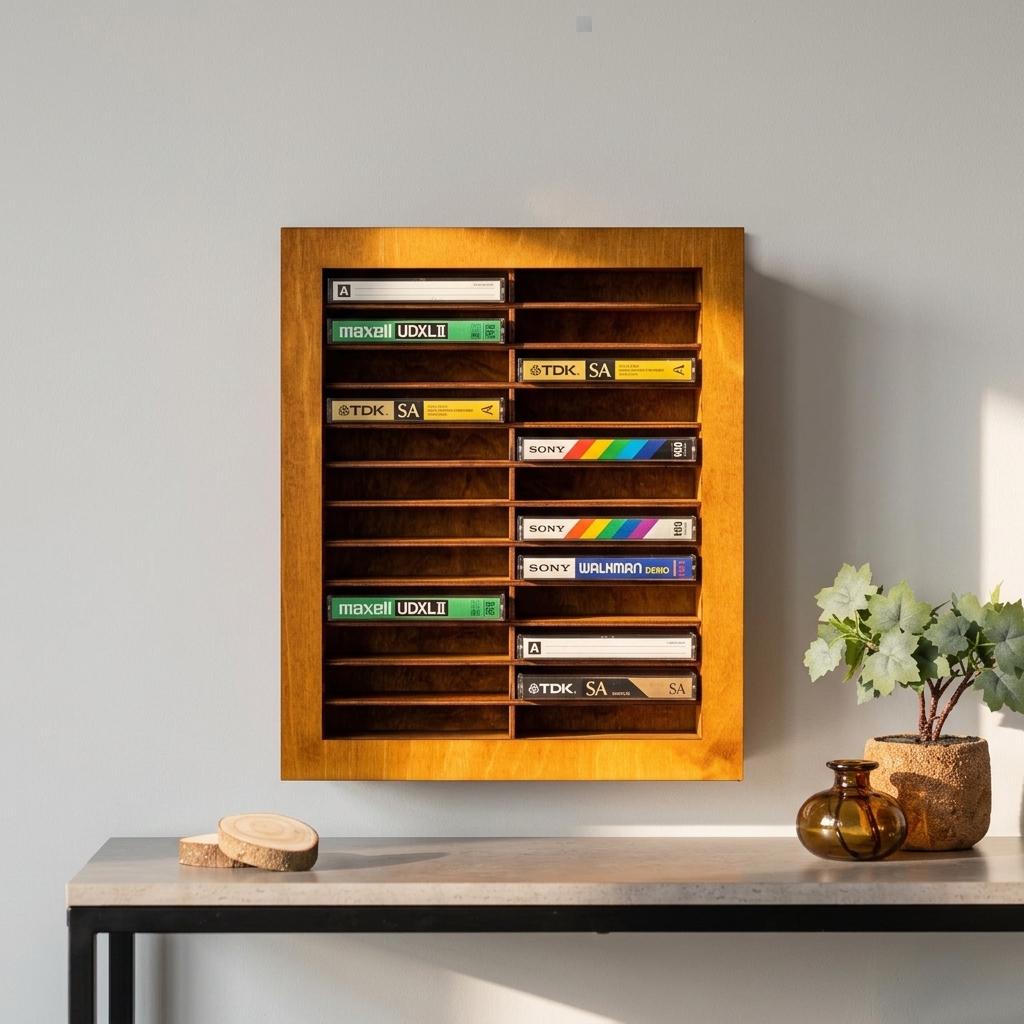 Custom Cassette Rack Wooden Cassette Tape Storage Rack, Retro Wall Mount Display Shelf - Etsy