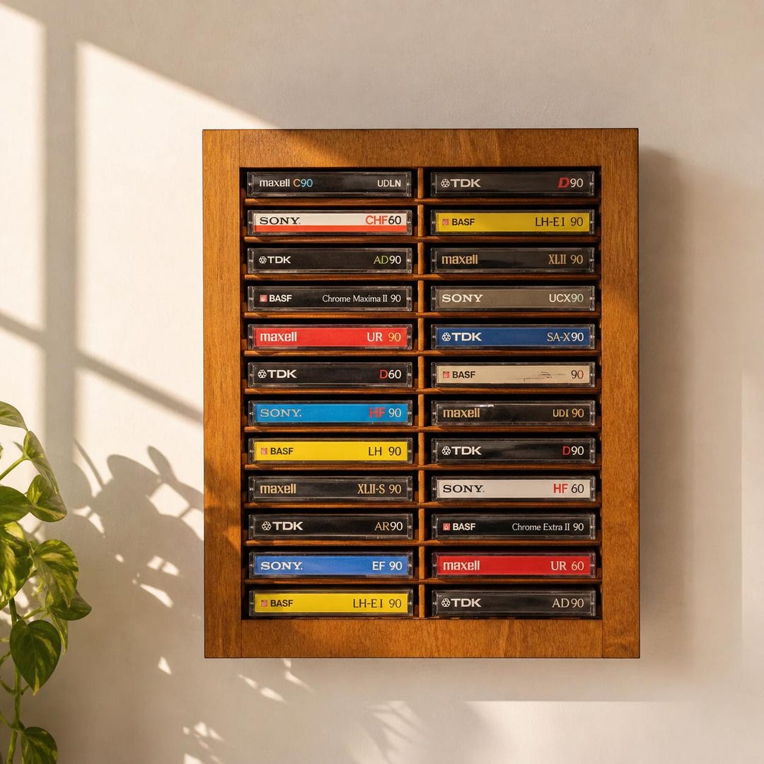 Custom Cassette Rack Wooden Cassette Tape Storage Rack, Retro Wall Mount Display Shelf - Etsy