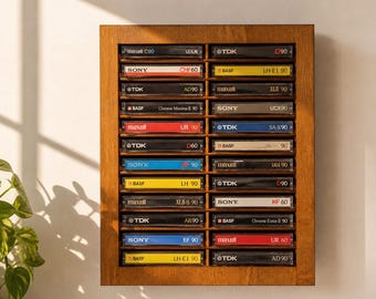 VTG 80s Wood Wooden Budweiser Casette Tape Holder Box Display Case