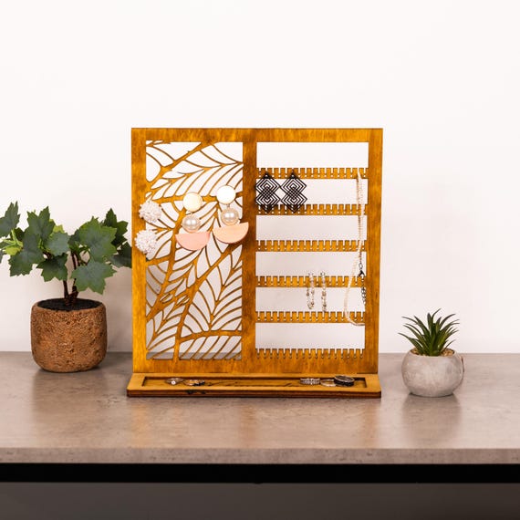 Jewelry stand hanger, Tabletop Earring Display, Earring Stand, Jewelry display stands wooden, Earring holder organizer,Jewelry storage stand