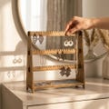 Wooden Tabletop Earring Display Stand, Jewelry Organizer product logo