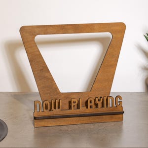 Now spinning record stand, Now spinning stand 3d, Now spinning vinyl stand, Vinyl holder stand, Vinyl lp holder, Wooden vinyl record stand