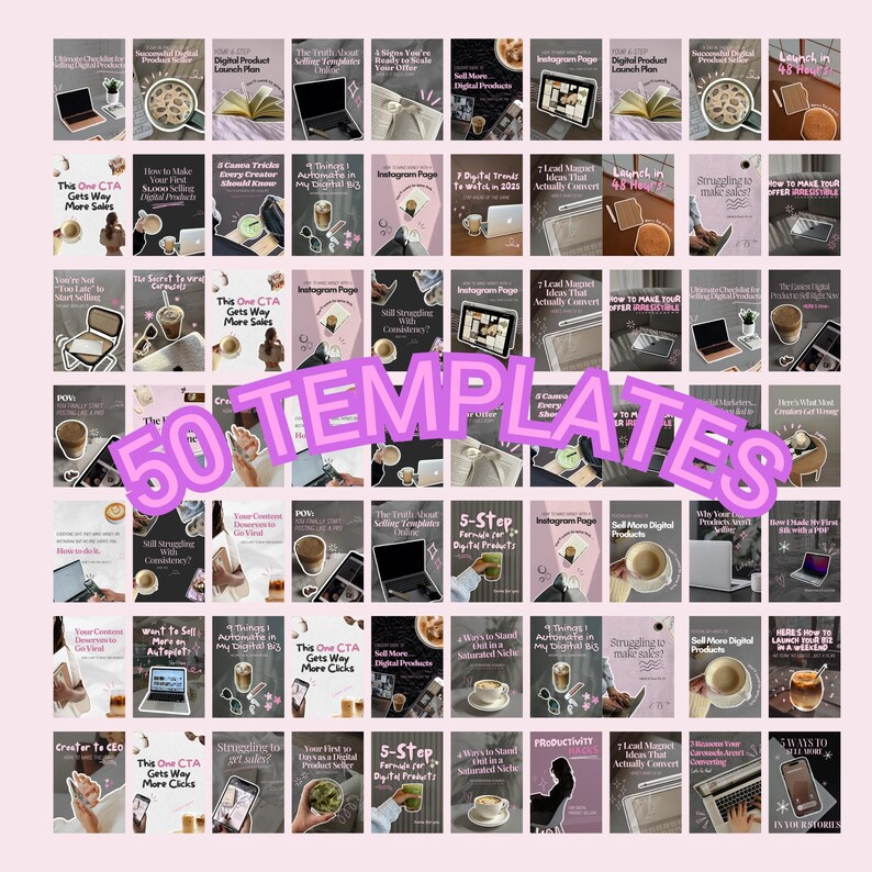 Viral Aesthetic Carousel Templates for Instagram and Tiktok, Editable ...