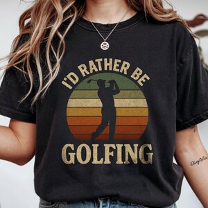 Jag skulle hellre spela golf, PNG, rolig golfare PNG, retro golf PNG-fil, söt golfmamma PNG, t-shirtdesign, muggar och presenter