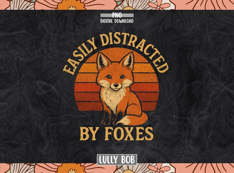 Funny Fox Lover , Retro Fox PNG File