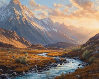 Mountain print/ sunset landscape print/ mountain wall art digital download