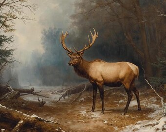 Elk in the Woods/Wildlife art print digital download