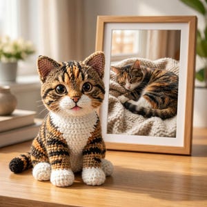 Personalized Crochet Dog Cat From Photo Custom Portrait Pet Plush Stuffed Animal Keepsake Gift, Custom Crochet Dog Plush