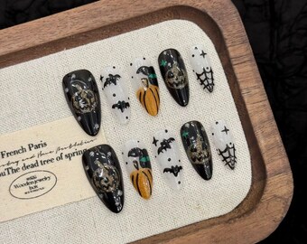 Halloween Nagelfeilen-Set 10 Stück – Motiv-Feilen Mit Totenkopf, Spinne, Kürbis Uvm. Für Nail-Art & Maniküre