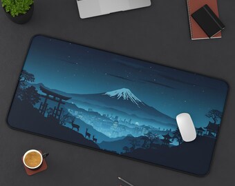 Mystic Night Gaming Mouse Pad: Japanese Scenery Desk Mat