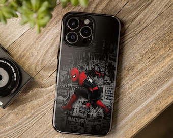 Custodia per telefono con collage di fumetti di Spiderman / Pannelli di fumetti retrò