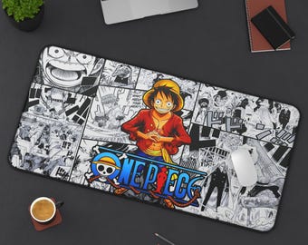 Tappetino per mouse da gioco One Piece Monkey D. Luffy: Tappetino da scrivania per gaming con collage di fumetti