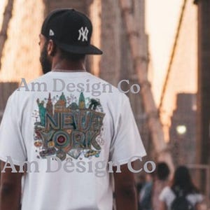 New York T-Shirt Colorful Graphic Unisex Tee Travel Shirt 100% Cotton