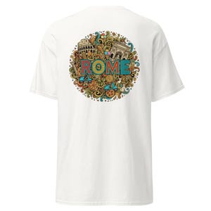 Rome T-Shirt Colourful Graphic Unisex Tee Travel Shirt 100% Cotton
