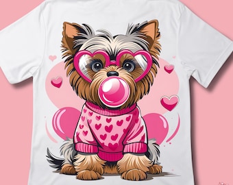 Cute Dog Clipart, Valentine Dog PNG,Shirt design for dog lovers , Pink Love Dog Sublimation,Kawaii Pet Shirt Design Digital Download Png