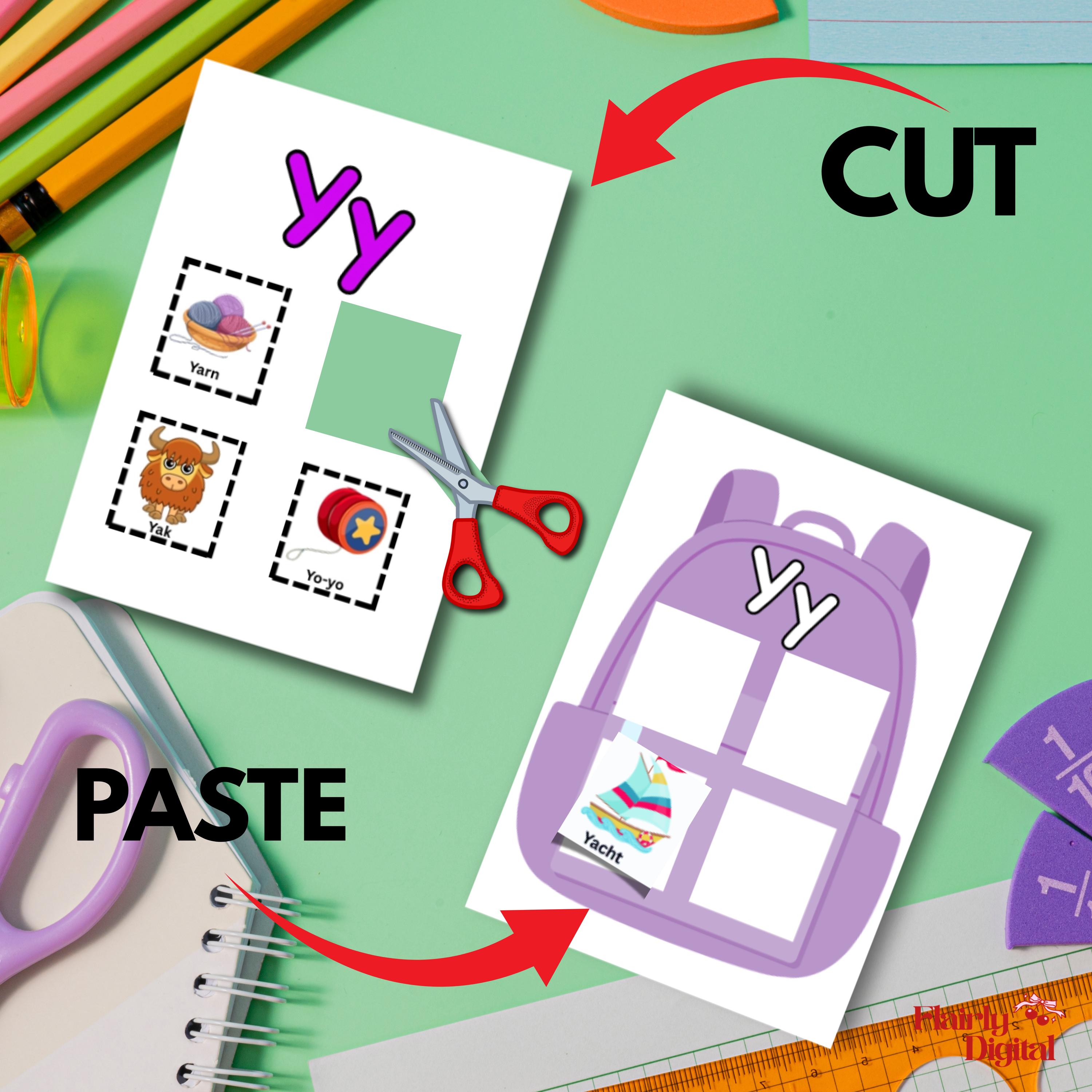 Alphabet Matching Activity Printable,cut and Paste Worksheets for Kids ...