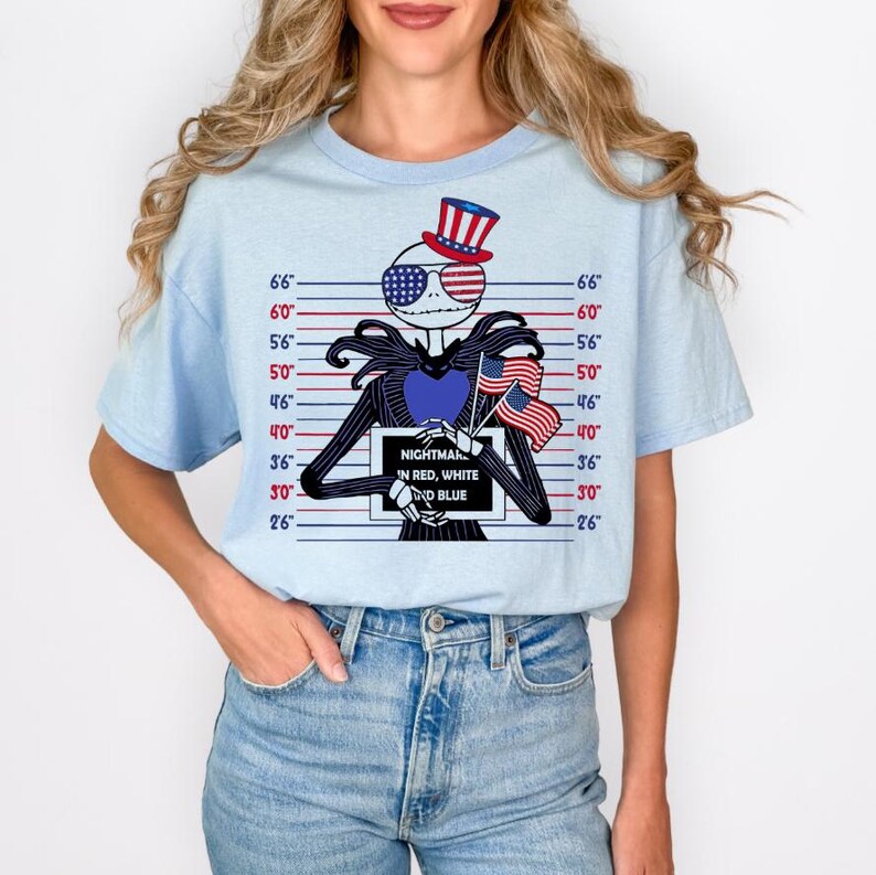 Jack Skellington USA Mugshot Tshirt image 2