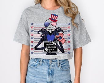 Jack Skellington USA Mugshot Tshirt