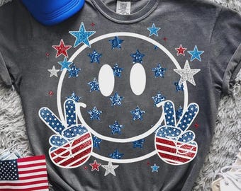 American Flag Peace Sign TShirt