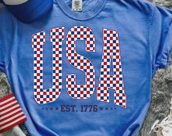 Checkered USA Tshirt