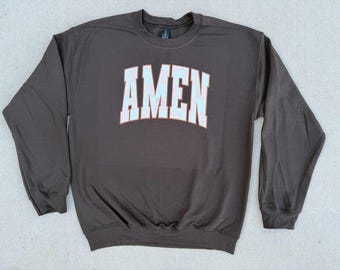 Checkered Amen Crewneck