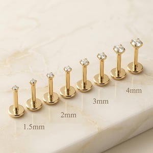 Gold Silver Tiny Stud Earrings 18G Cartilage Helix Tragus Piercing Minimalist Jewelry Set