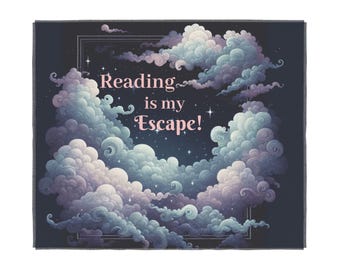 Colcha "Leer es mi escape" / Cubrecama estilo tejido, decoración para el hogar de estilo romántico y fantástico.
