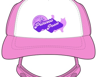 Gorra de camionero con estampado de perro de espuma "Miembro orgulloso de la Princess Posse" / gorra con eslogan original
