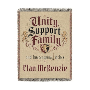 Unity Support Family woven blanket | crest tapestry throw Sluggalo Code Renaissance Decor for Dungeon Crawler Carl fans