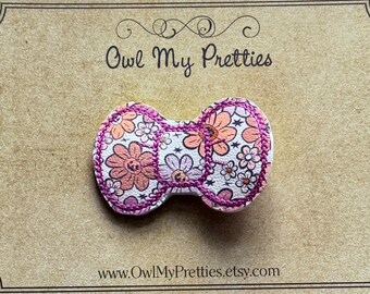 Halloween Hair Clip, Floral Pumpkin Hair Clip, Bow Hair Clip,  Girls Hair Accessories