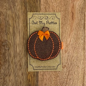 Glitter Pumpkin Hair Clip Fall Autumn Thanksgiving Orange Vinyl Hair Clip Baby Girl Hair Clip Hair Accessories