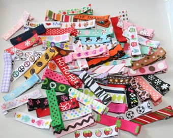 Bulk Lot of 30 Ribbon Lined Hair Clips, Seasonal Hair Clips, Girls Hair Clips, Mixed Lot Hair Clips, Baby Girl Hair Clips Hair Accessories
